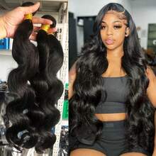 1pc/3PCS Body Wave Bundles Human Hair 10A Brazilian Hair Bundles For Women Natural Human Hair Weave Extensions Soft Natural Black - Natural Black - View 3