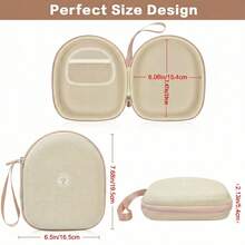 ALKOO 适用于 WH-CH520 无线蓝牙耳机的便携式旅行收纳包，小巧的保护收纳袋，可收纳 WH-CH520 耳机和 USB 数据线 - 仅含收纳包，可用作移动电源，也适用于便携式充电器收纳盒，是学生、大学生和学校的理想之选，可用作耳机线整理器、电子产品整理器、数据线整理器和移动电源充电器收纳盒。 - 米色 - 查看 3