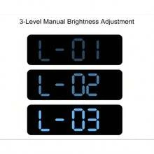 1pc Minimalist Large Screen LED Wall Mounted/Freestanding Multi-Function Silent Living Room Clock Displaying Time, Date, Temperature, Humidity With Large Font - Multicolor - View 7