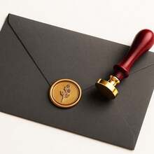 1pc Customized 25mm Wax Seal Stamp - Wax Seal Stamp With Wooden Handle, Suitable For Handmade, Envelopes, Gift Packaging, Graduation Gifts, Wedding Invitations, Christmas Gifts, Etc. - Multicolor - View 7