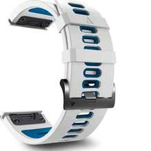 OFNRBRF 22/26mm Sport Silicone Band Compatible with Garmin Fenix8/7X/7 Pro/7/6 Pro/6/5 Plus/5,Quick-Fit Strap for Fenix E/Forerunner965 955/Descent G1/Approach S60 S62/epix Pro 47MM/quatix 7Pro - Azul y blanco - Ver 21