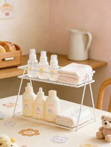 OBOVAY 2-Tier Metal Storage Rack - Space-Saving Countertop Organizer Suitable For Nursery, Kitchen, Bathroom, Spice Jars, Kitchenware - Multicolor - View 7