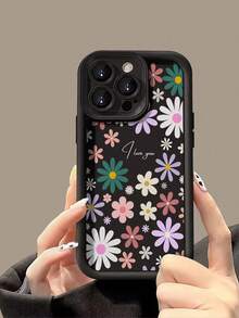 花卉图案高端纹理加厚防摔彩绘手机壳，兼容、Galaxy、Redmi等机型 - 彩色 - 查看 2