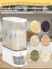 [Delivery Within 2-7 Days In The United States] 1 Large-Capacity Rice Container With Measuring Cup, Moisture-Proof And Insect-Proof Sealed Grain Storage Jar, Slit-Style Household Rice Bucket, Sealed Lid Narrow-Mouth Multi-Grain Storage Barrel, Pressure-Sealed Rice Container, Suitable For Rice, Mixed Grains, Cereals, Flour, And Pet Food. Household Sealed Rice Jar, Kitchenware. Sealed Rice Storage Container, Rice Storage Box, Rice Bin. Food- Odorless Material. Moisture-Proof And Insect-Proof. See-Through Rice Storage Container. Resists Moisture, Moths, Insects, And Mold. Easy To Clean. Durable And Long-Lasting. Convenient Rice Storage. - Multicolor - View 2
