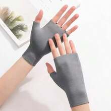 Derong Unisex Warm Gloves, Double-Sided Thick Fleece Gloves, Fingerless Design, Student Writing & Touchscreen Gloves, Autumn/Winter - A - View 4