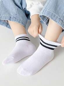 3/6/9/15 Pairs Kids Cartoon Pattern Socks, Breathable Mid-Calf Socks For Home And School Wear, Spring/Summer - Multicolor - View 49