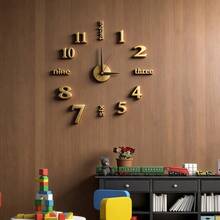 Reloj de pared grande de 16"/36"/47" de diseño moderno, reloj de cuarzo 3D/2D DIY, pegatina de espejo acrílico de moda, decoración del hogar para sala de estar, oficina, regalo - Multicolor - Ver 9