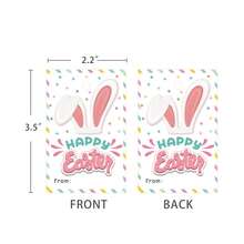 24个可爱复活节礼物标签 - DIY复活节篮子礼物 - 我的小兔子复活节标签、快乐复活节兔子礼物标签、复活节兔子悬挂式礼物标签、复活节派对装饰标签 - 彩色 - 查看 2
