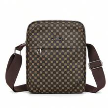 TIANDINGYU Fashion Men's Sling Bag, PU Jacquard Pattern Crossbody Bag, Work Commute Bag, Valentine's Day/Holiday Gift, Large Capacity, Multi-Compartment, With Zipper Pocket, Fits 10-Inch Tablet - Multicolor - View 13