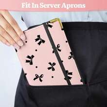Server Book, PU Leather Server Books For Waitress With Zipper Pockets, Waitress Book With Pen Holder Fit Server Apron Check Presenters For Restaurants - MàuD - Xem 5