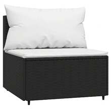 vidaXL 4-Teiliges Garten-Lounge-Set Mit Kissen, Schwarz Polyrattan - 黑色 - View 5