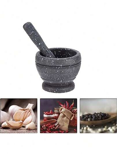 Mortero Molcajete Triturador de Cocina Ajo Especias Salsa