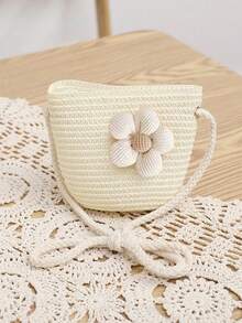 1 件装女童夏季草编太阳帽，大檐公主防晒沙滩帽 - 圓頂小花草帽 - 查看 19