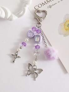 1pc Girl Beaded Heart Shaped Simple Phone Lanyard, Cute Phone Charm, Great Gift For Friends - Multicolor - View 9