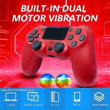 Upgraded Wireless P-4 Controller, 1000mAh Long-Lasting Battery & USB-C Cable, Dual Shock Vibration & Precision 6-Axis Gyro Sensor, Multi-Touch Pad & Share Button, Compatible With P-Aystation 4 / P*4 Slim / P*4 Pro / PC Gaming, Includes Stereo Headset Jack - 紅色 - 查看 2