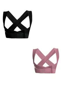1pc/2pcs Updated Posture Corrector For Men & Women, Size Runs Small, Consider Ordering One Size Up For Loose Fit, Adjustable Upper Back Support For Clavicle And Neck/Shoulder Upright Comfort (Pink) Posture Corrector For Men & Women, Body Health Fixation Upper Back Support Clavicle Back And Shoulder Under Clothes, Black - Multicolor - View 24