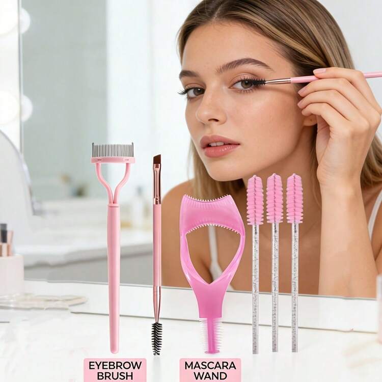 Eye Lash Mascara Guard Applicator Eyelash Comb Easy To Clean Fits Eye Shape Eyelash Brush Female Supply Mascara Brushe Makeup Brushes And Tools - Multicolor - View 11