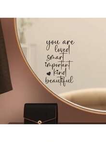 1pc You Are Loved Mirror Decal Inspirational Self-Love Vinyl Sticker Positive Affirmation Wall Art For Bedroom Bathroom Vanity Removable Waterproof Motivational Quote Decor Bedroom Decor Stickers Home Decor Living Room Wall Paper Wall Stickers Party Decorations Living Room Decor Office Decor Home Decor Items Personalised Stickers Mirror Wall Wall Decor Wall Mirror Mirror For Room Bathroom Decor - Multicolor - View 5