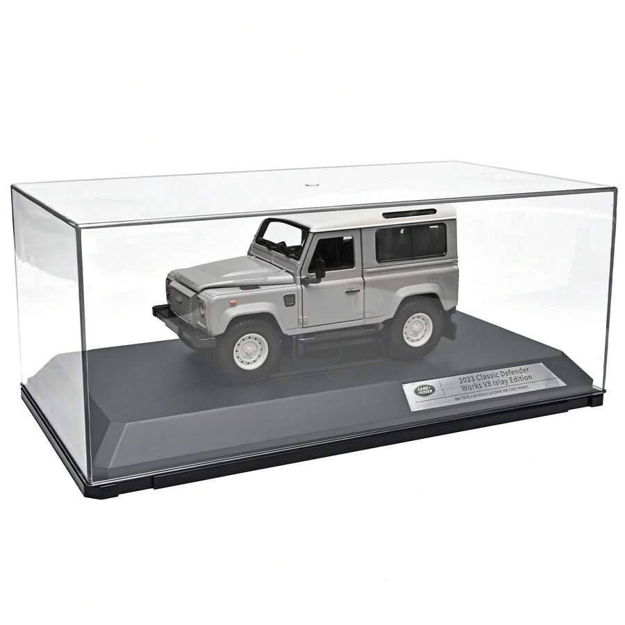 Xe mô hình Land Rover Defender cổ điển bằng hợp kim đúc tỷ lệ 1:24, kiểu dáng địa hình cổ điển, màu xám và trắng, 2 cửa, kèm hộp trưng bày, quà tặng mô hình xe địa hình bằng hợp kim sưu tầm. - Nhiều màu - Xem 1