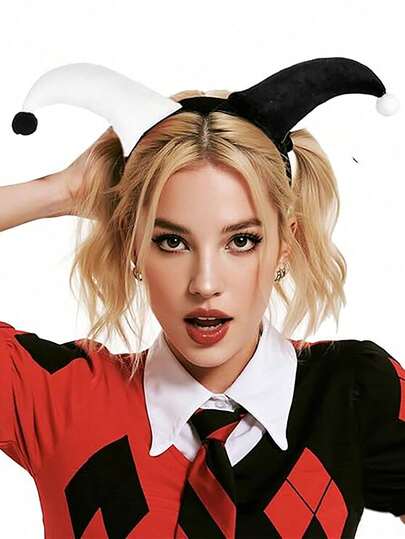 1个3D卡通小丑头箍，女士发饰，适用于万圣节、狂欢节、角色扮演、喇叭、头饰，适合节日、派对礼物、发带、发箍