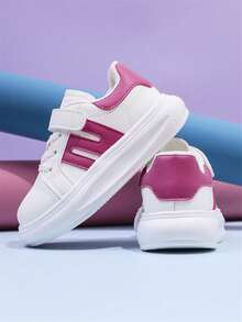 儿童运动鞋 新款软底百搭女童帆布鞋 时尚小白鞋 男童休闲鞋 - 玫紅色 - 查看 5