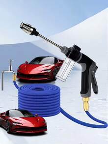High Pressure Water Gun For Garden Cleaning, Watering Hose Nozzle, Car Washing Tool Kit - Black and Gray - View 2