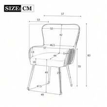 Dining Chairs - Beige+Gold + Velvet-1 - View 11