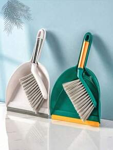 1set Mini Dustpan And Broom Set For Hamster And Pet Cleaning - Desktop And Keyboard Cleaning Brush - Plastic Spatula Brush Set - A - View 6