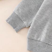 Creative And Modern Hooded Sweatshirt With Dinosaur Print For Baby Boys, Suitable For Daily School Wear, Outdoor Play, Family Gatherings And Other Occasions, A Comfortable And Casual Holiday Gift. - 灰色 - 查看 5