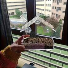 Transparent Bird Feeder In The Shape Of A House, Weatherproof, With Suction Cup For Installation And Hanging, Suitable For Outdoor Gardens. - Trong suốt - Xem 1