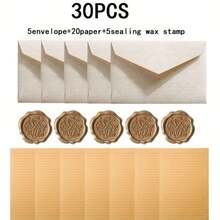 2/16/30Pcs High-Quality Envelopes And Stationery, Featuring Vintage Wax Seals And Paper, Suitable For Gift Wrapping Envelopes, Wedding Invitations, Mailing Letters, Event Invitations, And Holiday Invitations-,Valentine's Day,Wedding Season,Birthdays - Multicolor - View 10