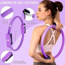 Pilates Kit–Pilates en Casa de 14 Piezas para Mujer con Aro de pilate, Pelota de Yoga, Bandas de Resistencia, Calcetas Antideslizantes y Banda de Estiramiento,41149433 - Rojo violeta - Ver 2