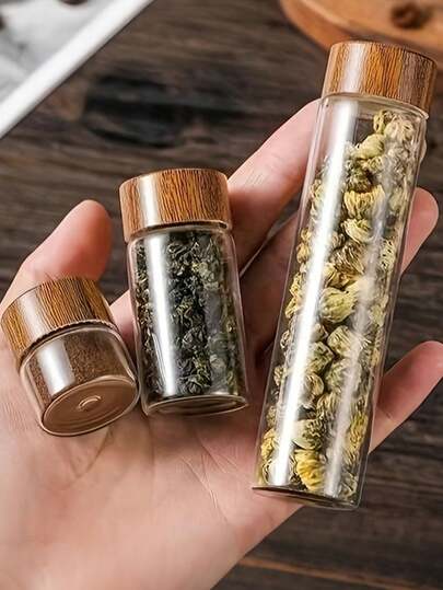 2/4/8个装 10毫升/20毫升/30毫升玻璃储物罐（带塑料盖） - GSIGD 多功能迷你密封容器，非常适合存放香料、调味料、咖啡豆、干花和茶叶，也适用于存放干粉、珠宝等。