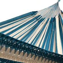 Hamaca Yucateca Colgante Grande XXL 100% Algodón Resistente y Colorida Hecha en México Ideal para Interiores y Exteriores Azul Claro - Azul claro - Ver 3