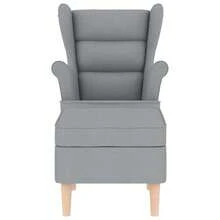 vidaXL Poltrona con poggiapiedi grigio chiaro in tessuto - Grigio - Visualizzare 4