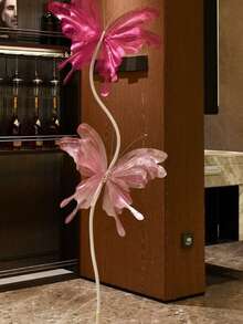 1个超大透明多色人造蝴蝶装饰品，适用于婚礼装饰、DIY手工、派对、家庭庆典、家居装饰、节日礼物 - 彩色 - 查看 4