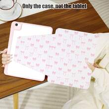 1pc Pink Bowknot Desk Protective Cover With Pen Slot, 720 Degree Rotating Stand, PU Leather Case With Auto Sleep/Wake Function, Compatible With Honor, Matepad, Redmi, OPPO, VIVO, Apple And Other Models, Suitable For Back To School, Valentine's Day - Multicolor - View 7