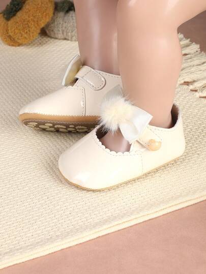 Giày tập đi đế mềm cho bé gái, kiểu công chúa dễ thương, chống trơn trượt, phù hợp cho bé 0-1 tuổi, mùa xuân/thu.