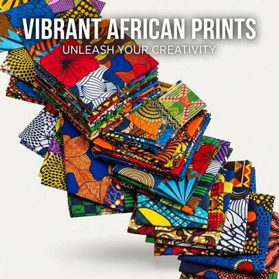 30pcs 3.9*3.9In African Fabric Squares, Polyester Pre-Cut Patchwork Bundle, Multicolor Patterns, Hand-Wash Craft Quilting Fabric, Suitable For DIY Sewing And Handmade Accessories