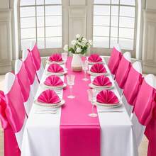 Hot Pink Table Runner 12x108 Inches Long, Satin Silk-Like Smooth Table Decor For Wedding Birthday Party, 12 Pack - 亮粉紅色 - 查看 4