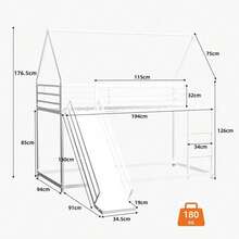 Kids Bed Frames, Headboards & Footboards - White + Iron + Bedroom - View 10