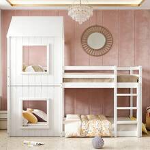 Kids Bed Frames, Headboards & Footboards - White + Pine + 90cm*200cm - View 1