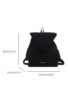 2023 New Casual Large Capacity Rabbit Ear Backpack, Versatile Commuter Backpack, Retro Style For Spring & Autumn - Black - View 9