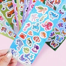 12pcs Cute Cartoon Children Stickers, Diverse Patterns, Scrapbooking Stickers, Decorative Stickers Suitable For Any Surface, For Boys And Girls, Party Favors - Multicolor - View 5