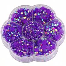 5000pcs/Box, 2mm, 3mm, 4mm, 5mm, 6mm, 5 Sizes, Jelly Candy Colors, Transparent AB Crystal Beads, Flower-Shaped Box, Round Flat Bottom Rhinestones, Multi-Color Crystal Gems, Non-Hotfix DMC Jewelry Beads, Glass Stones, 3D Diamond Pattern Design Accessories, Shiny Nail Art Stickers, Suitable For Clothes, Bags, Shoes, Cups, Phone Cases, Handicrafts, DIY Decorations. - AB Colors - View 25