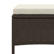 vidaXL Garden Sofa 2-Seater With Table And Stools Brown Poly Rattan - Yellow - View 9