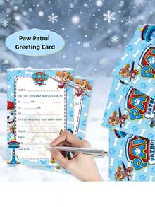 Paw Patrol Themed Birthday Party Invitation/Greeting Card - Multicolor - View 1