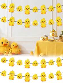 8 lá cờ/biểu ngữ trang trí hình vịt cao su, đồ trang trí sinh nhật vịt cao su, cờ/biểu ngữ giấy hình vịt cao su dùng cho tiệc sinh nhật, trang trí nhà cửa, phòng khách và ngoài trời. - Nhiều màu - Xem 1