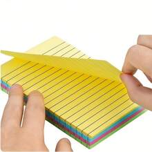 100/200sheets Line Sticky Notes 4 Colors Portable Student Note Marker Writing Sticky Notes, Self-Adhesive Easy To Apply Notepad Office, Home, School Big And Small Two Styles, Office Small Helper Back To School - Multicolor - View 6