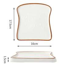 French Bread Plate, Minimalist Ceramic Breakfast Plate, Dessert Plate, Cake Plate, Snack Plate, Sweets Plate, Children's Tableware - Multicolor - View 9